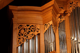 Carved grapes, leaves, foliage, relief carving, pipe shade carvings for the Episcopal Church of the Ascension, Seattle, WA